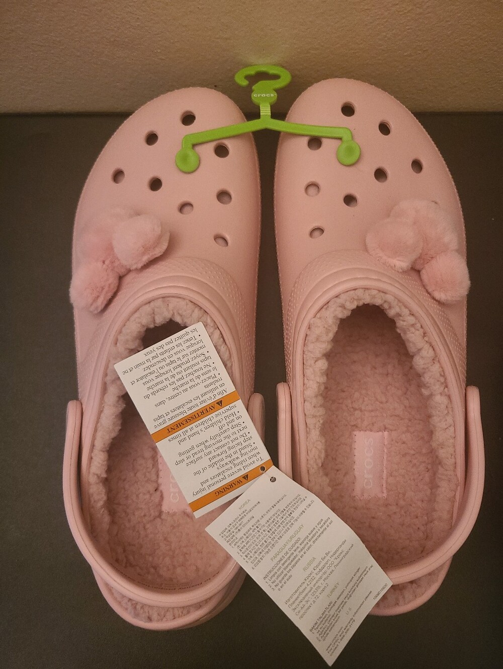 Disney Crocs Mickey Mouse Piglet Pink Fuzzy Comfort Clogs Adult Men 12, New